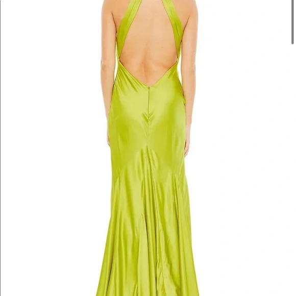 Mac Duggal Satin Sheath Halter Gown- NWT